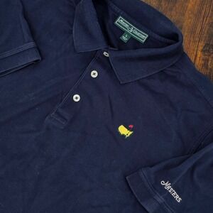 Masters Collection Polo Shirt Mens Large Navy Blue Pima Cotton Golf Logo